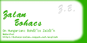 zalan bohacs business card